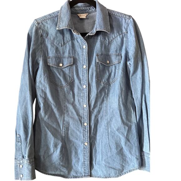Ariat Light Blue Button Down Shirt - Picture 1 of 8
